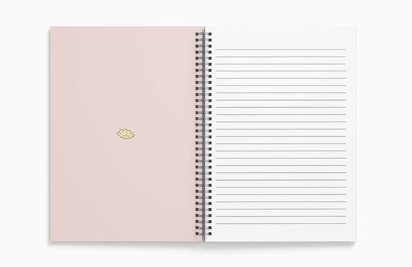 A5 Blank Wire Bound Notebook - Gyoza and Soy