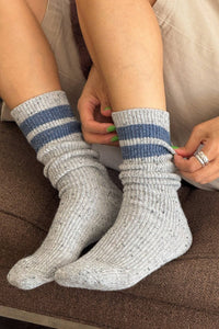 Snow Varsity Socks - Grey / Blue