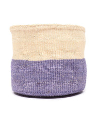 The Basket Room - JADALA: Lavender Colour Block Woven Basket: XS / Purple / Colour Block