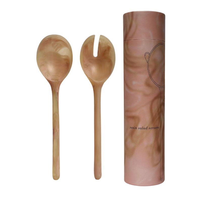 Resin Salad Servers - Coral