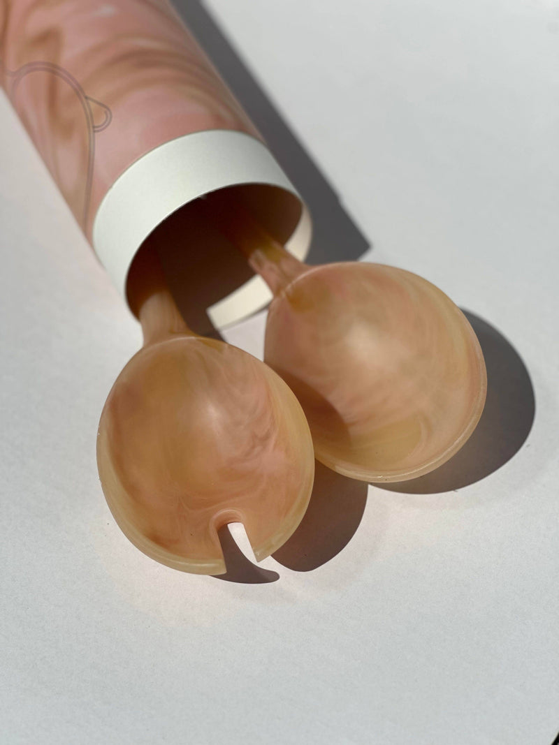 Resin Salad Servers - Coral