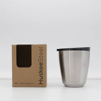 HuskeeSteel Cup & Lid - Black 8oz
