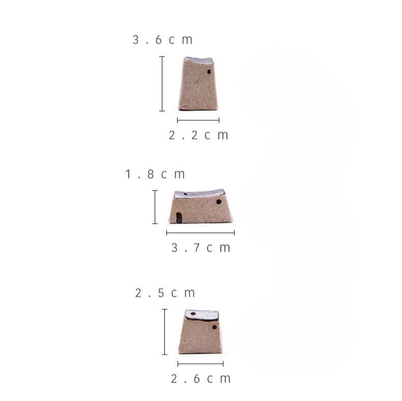 Gohobi Handmade Japanese Style Incense Holder – Zen Ceramic Incense Plug Tray: 3 mud houses
