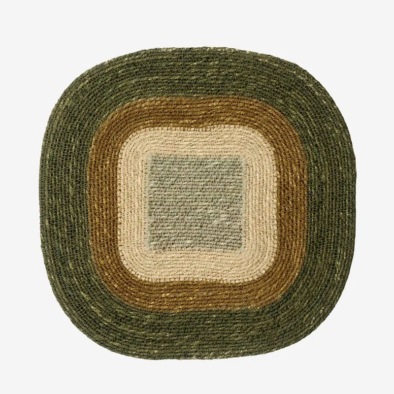 Madam Stoltz - Square Seagrass Placemat (Khaki Mix)