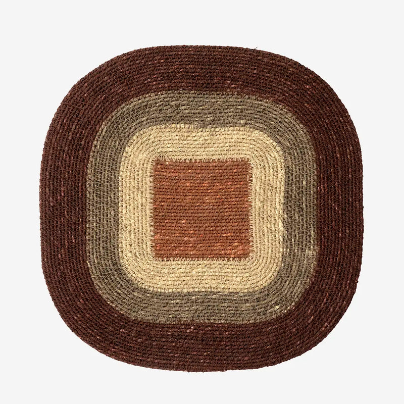 Madam Stoltz - Square Seagrass Placemat (Taupe Mix)