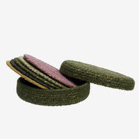 Madam Stoltz - Seagrass Coasters with Box (Green, Sage, Charcoal, Lilac, Natural)
