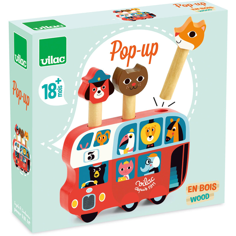 Wooden Pop-Up Bus Activity Toy