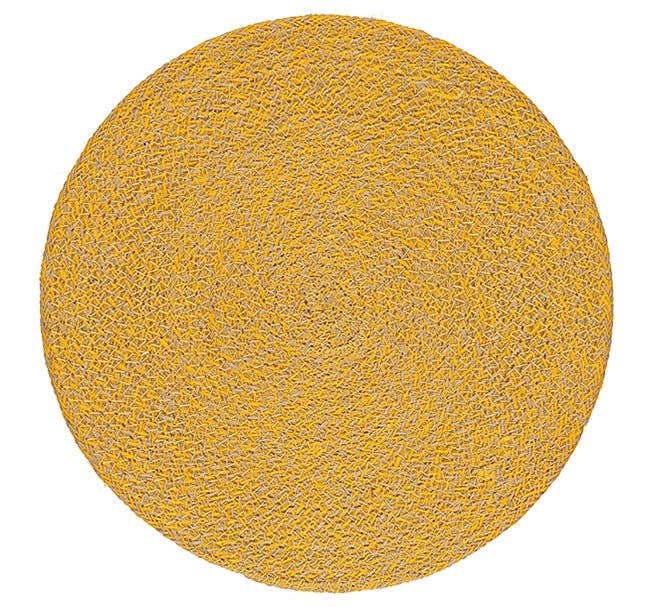 Jute Placemats 27cm in Indian Yellow/Natural, Tied Set of 4