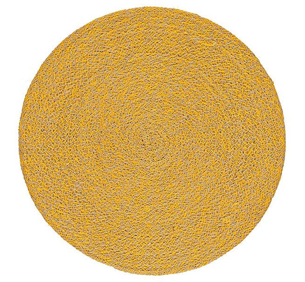 Jute Placemats 27cm in Indian Yellow/Natural, Tied Set of 4