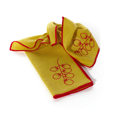 Linen Blend Napkins - Vine Tomatoes (Set of 2)