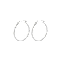 Ice Creoles Hoops - Silver