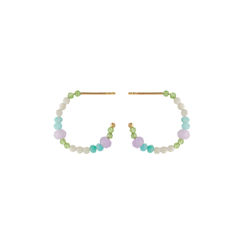 Sea Colour Hoops - Gold Plated