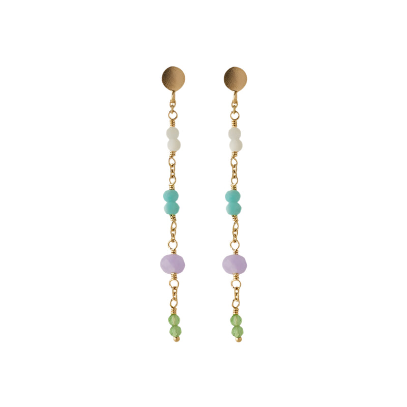 Sea Colour Earrings - Gold Plated