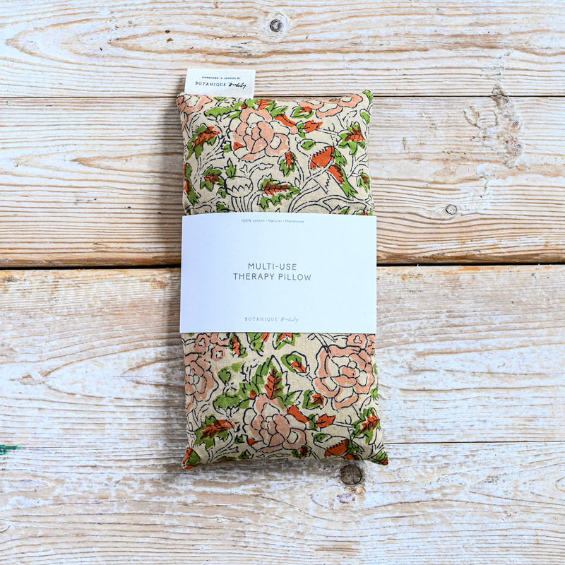 Lavender Therapy Pillow - 'Fairytale' Block Printed Cotton - Small