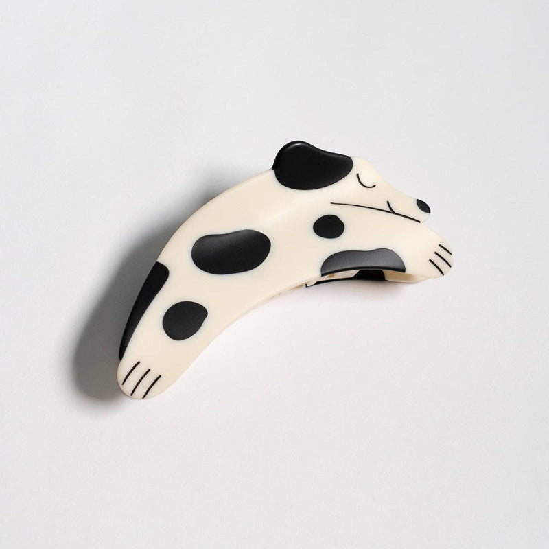 Black and White Matte Acetate Puppy Dog Hair Claw Accessory