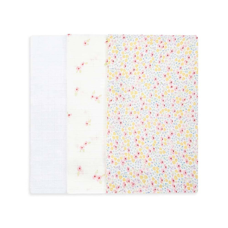 Avery Row - Muslin Squares, Set of 3 - Wildflower Garden