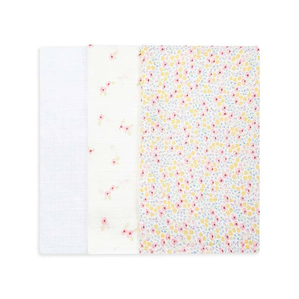 Avery Row - Muslin Squares, Set of 3 - Wildflower Garden