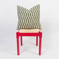 Cotton Woven Cushion Cover: Blok Green