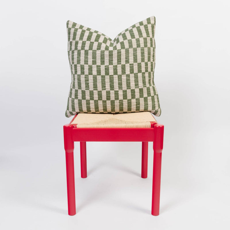 Cotton Woven Cushion Cover: Blok Green