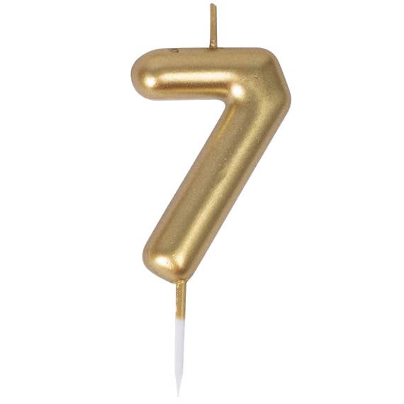 Gold Number 7 Candle