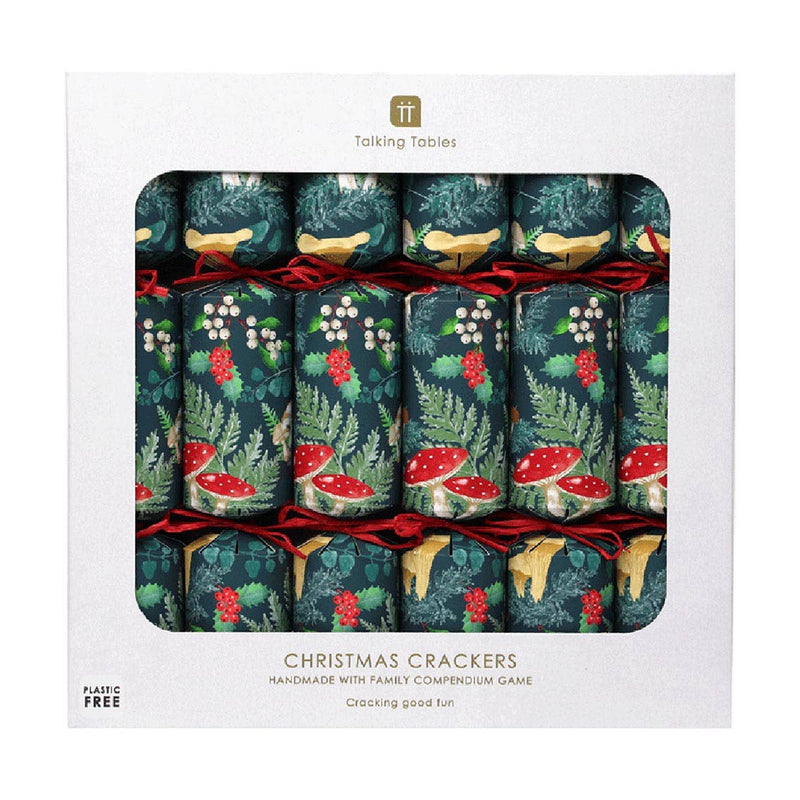 Forest Green Christmas Crackers | 6 Pack |