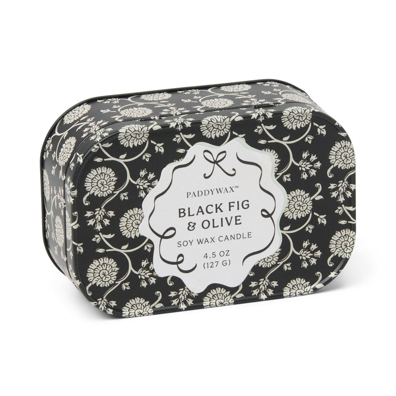 Cherie Printed Tin Candle - Black Fig & Olive