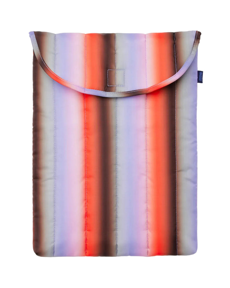 Puffy Laptop Sleeve 16” - Gradient Stripe Poppy & Lilac