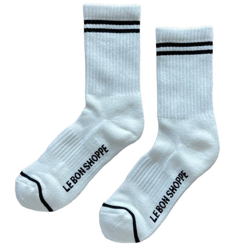 Boyfriend Socks- Classic White