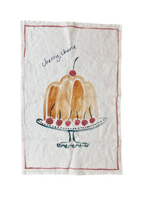 Cherry Cherie Linen Teatowel