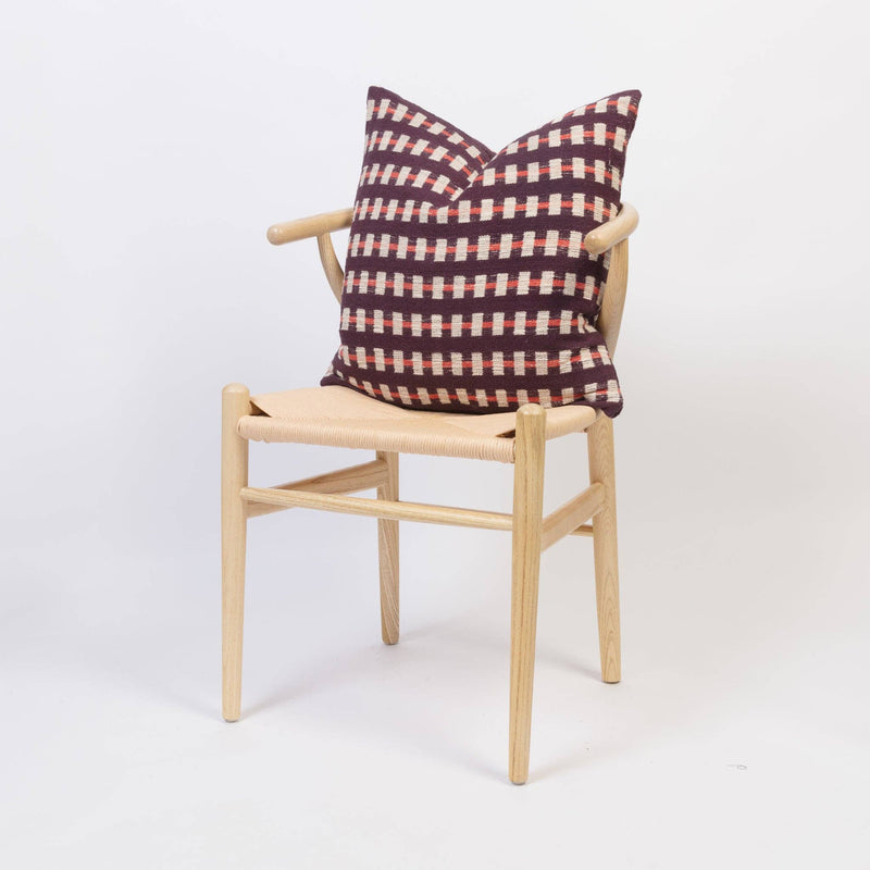 Cotton Woven Cushion Cover: Hila Burgundy
