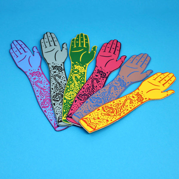 Tattooed Arm Bookmark - Cornflower