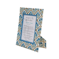 Block Printed Picture Frame (5X7) - Trellis Indigo