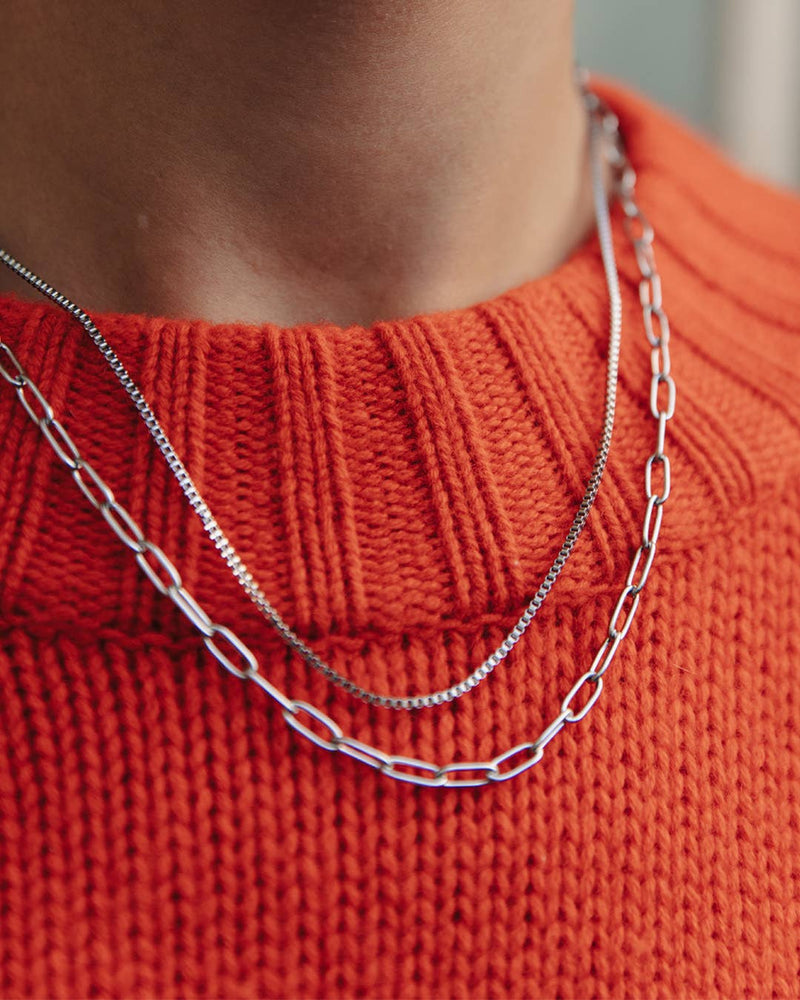 Double Layer Feature Necklace - Silver