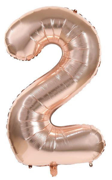 Rose Gold Mylar Balloon - Number 2