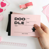 Iconic Doodle Daily Mini Notebook - Indi Pink