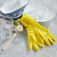 ecoLiving - Natural Latex Rubber Gloves YELLOW: S