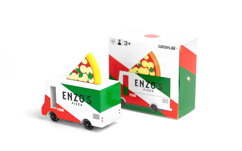 Candylab - Candyvan - Pizza Van - Wooden Diecast Toy Car