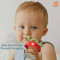 Mushroom Teether - Red/Green