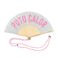 Hand Fan Grey and Pink “F*cking Heat”