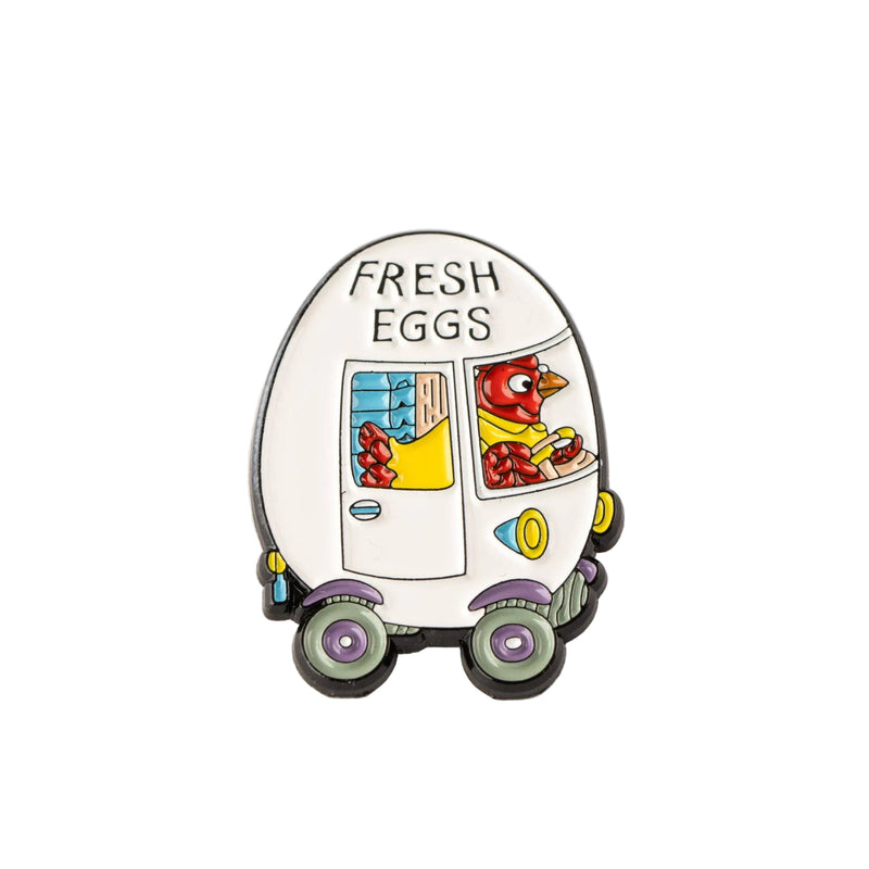 Magpie x Richard Scarry Egg Van Enamel Pin