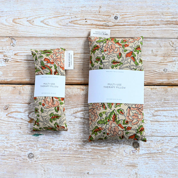 Lavender Therapy Pillow - 'Fairytale' Block Printed Cotton - Small