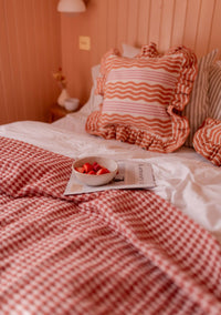 Cotton Throw in Pink Argyle