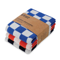 Reusable & Eco-Friendly Cotton Knit Dishcloths - Navy Check
