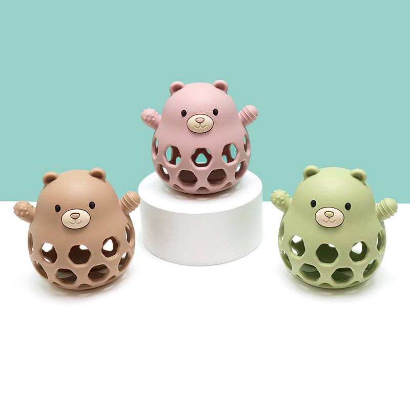 Silicone Motor Skills Ball Bear - Soft Pink