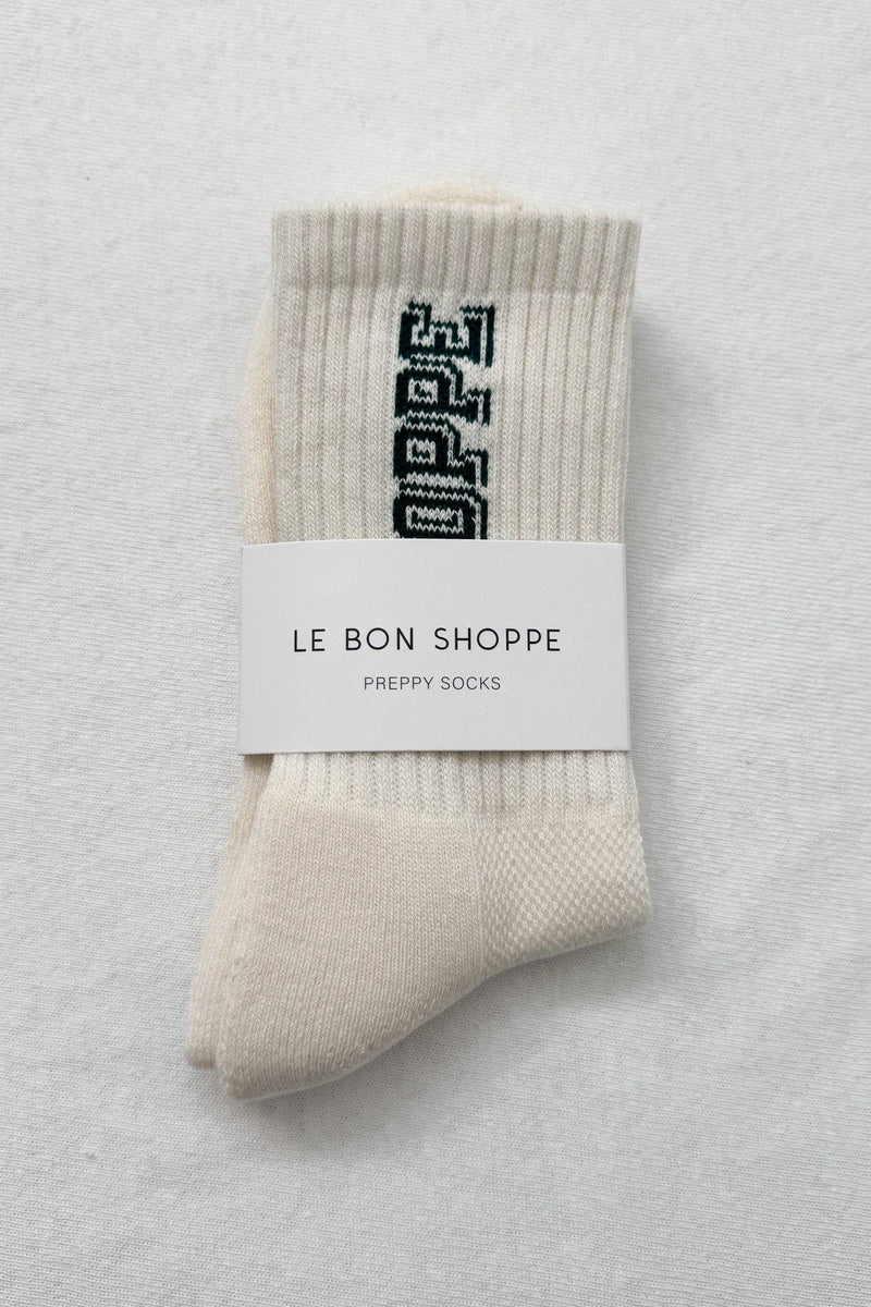 Preppy Socks - Canvas/Green