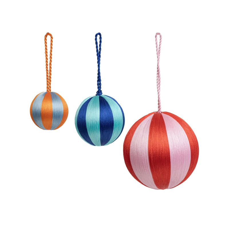 Stripe Bauble 4" Midnight Blue/Teal
