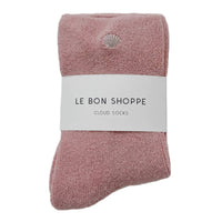 Embroidered Cloud Socks - Pink Rosé & Silver Seashell