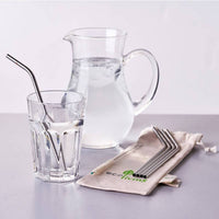 Stainless Steel Bent Drinking Straws - Set of 5