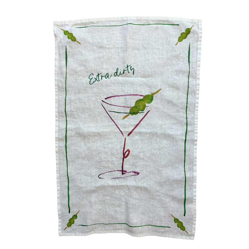 Extra Dirty - Martini Linen Teatowel