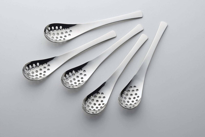 Tsubame Mirror Polished Stainless Steel Slotted Renge Spoon 18cm